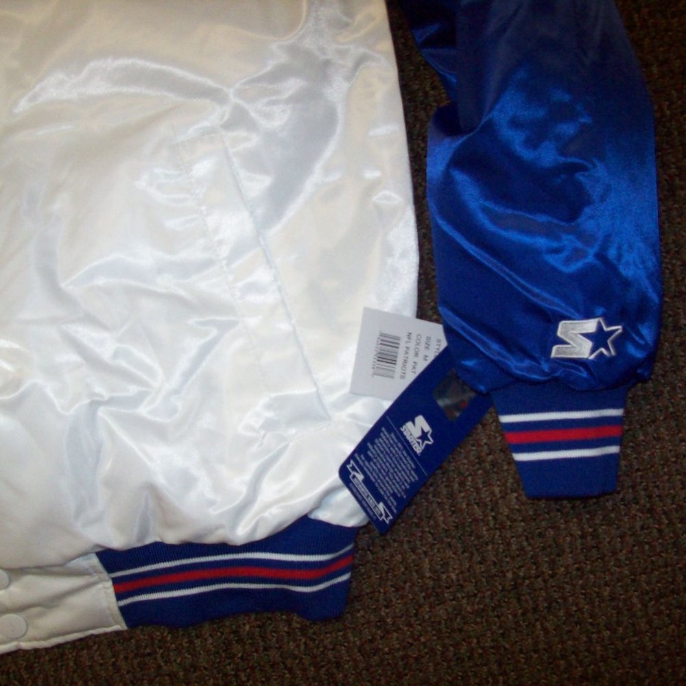 NEW ENGLAND PATRIOTS Starter WHITE & BLUE Jacket 3X 4X 5X - Picture 8 of 12